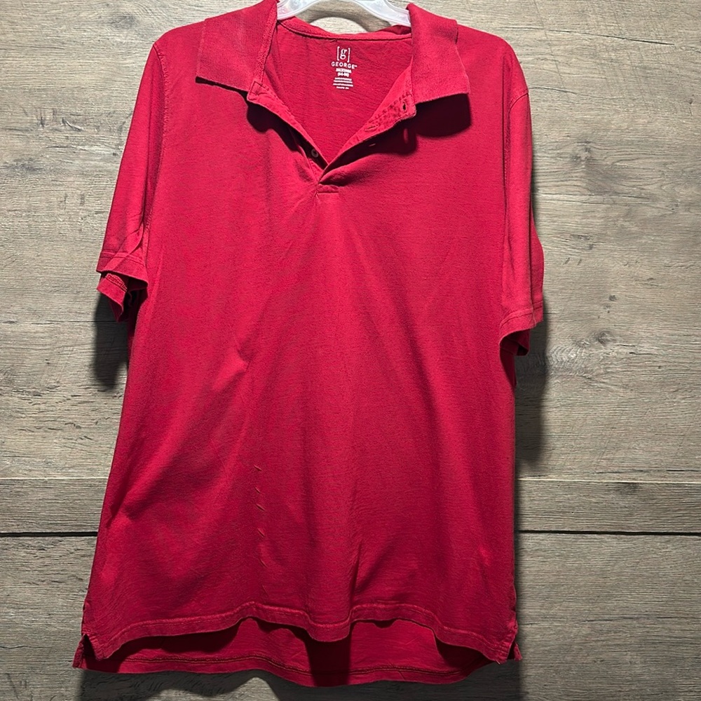 Tall Men Burgundy Polo shirt, size 3XLT.